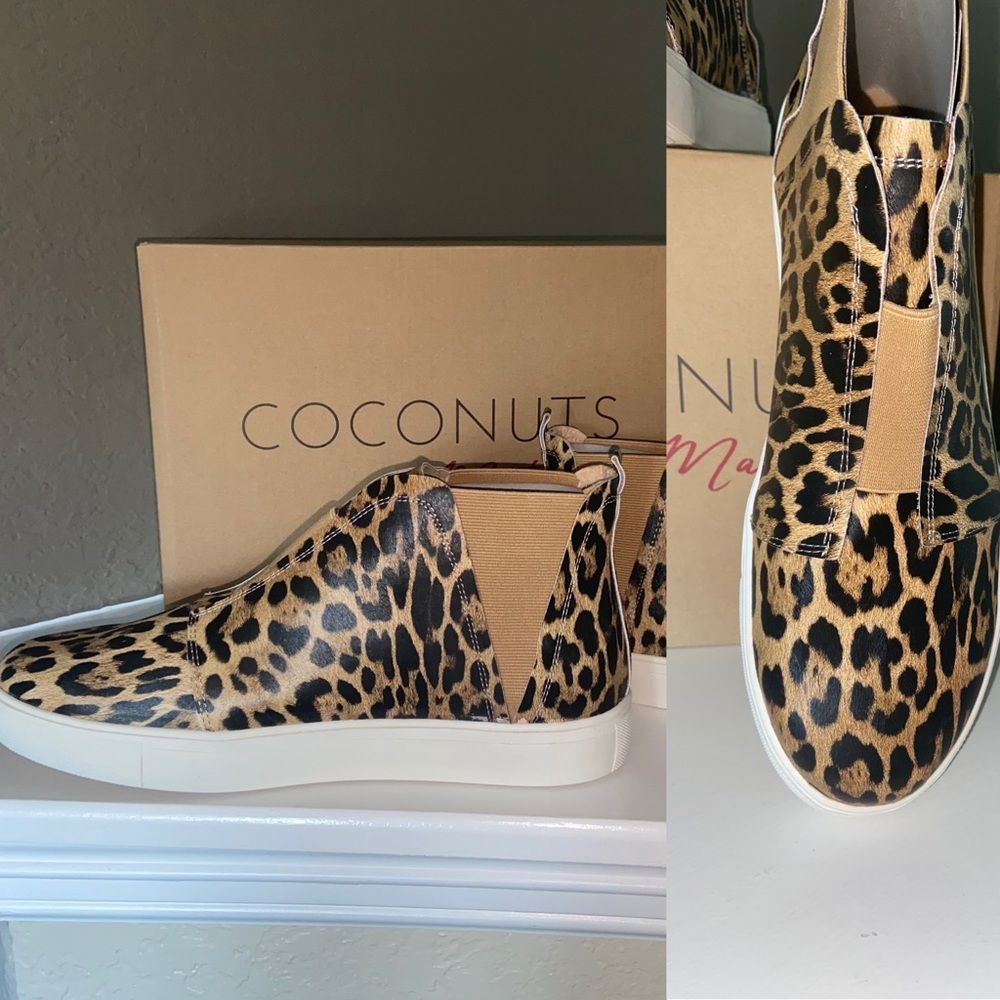 Nwt Coconuts By Matisse Leopard Print Sneakers Bo… - image 3